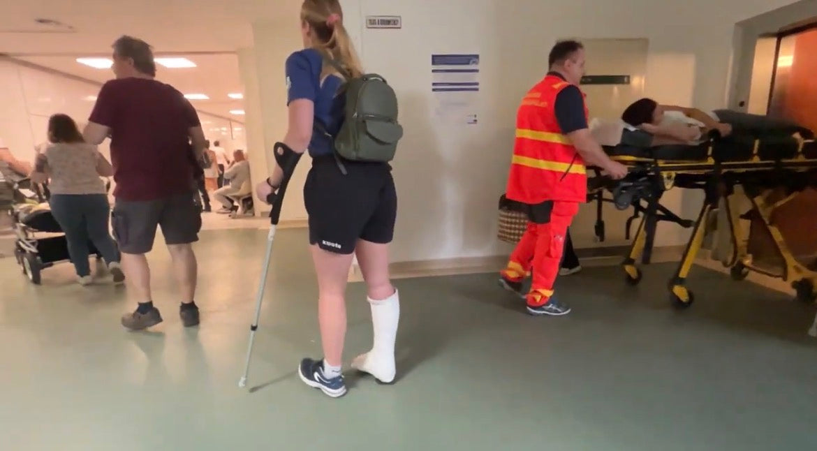 Slwc blonde girl looking in hospital video