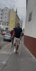 man with slc crutching video