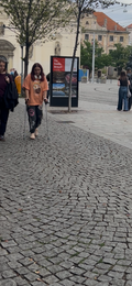 Crutches girl walking video