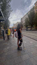 Girl knee injury tram station video