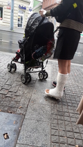 Heavy slwc girl waiting on bus station video